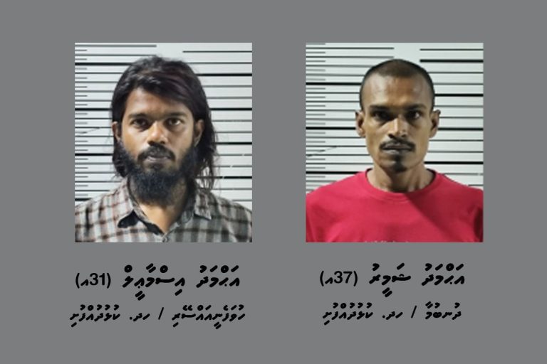 މިލަންދޫއަށް މަސްތުވާތަކެތި އެތެރެކުރަން އުޅުނު ދެ މީހަކު ހައްޔަރުކޮށްފި
