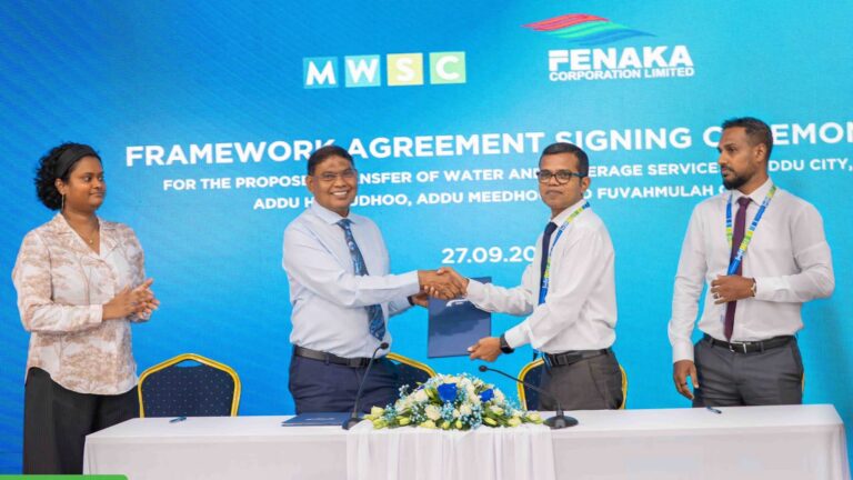 އައްޑޫ އާއި ފުވައްމުލަކުގެ ފެނާއި ނަރުދަމާ އެމްޑަބްލިޔުއެސްސީއަށް ބަދަލުކުރަން ސޮއިކޮށްފި